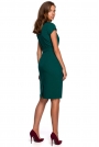 Minimalistyczna Ołówkowa Sukienka z Przeszyciami - Zielona