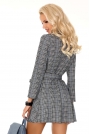 Szara Sukienka Szmizjerka w Kratkę