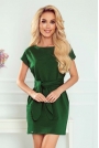 Mini sukienka z wiązanym paskiem - Zielona