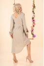 Asymetryczna Sukienka z Rozciętymi Rękawami - Beżowa