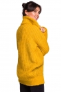 Miodowy Oversizowy Sweter-Tunika z Golfem