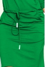 Sportowa Sukienka Ściągana w Pasie - Zielona