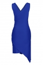 Niebieska Asymetryczna Sukienka Modnie Marszczona