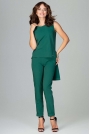 Zielony Komplet Bluzka +Spodnie z Wywijaną Nogawką