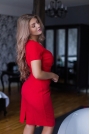 Elegancka Sukienka z Założeniem Kopertowym - Czerwona