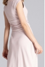 Elegancka Różowa Rozkloszowana Sukienka z Zaznaczoną Talią