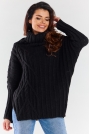 Sweter Oversize z Golfem - Czarny