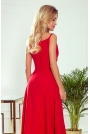 Czerwona Maxi Sukienka na Ramiączkach z Kopertowym Dekoltem